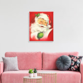 Vintage kerstkerstkerstkerstman canvas afdruk (Insitu (Woonkamer))