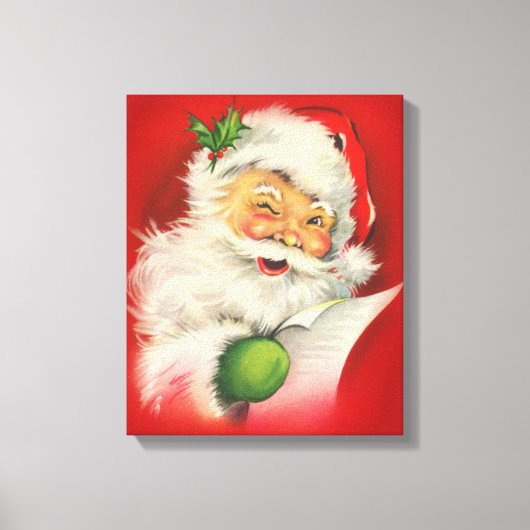 Vintage kerstkerstkerstkerstman canvas afdruk (Voorkant)