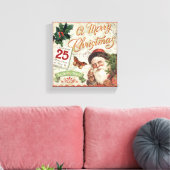 Vintage kerstkerstkerstkerstman canvas afdruk (Insitu (Woonkamer))