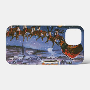 Vintage kerstkerstkerstkerstman die zijn buikdij v iPhone 13 mini hoesje