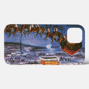 Vintage kerstkerstkerstkerstman die zijn buikdij v iPhone 13 hoesje