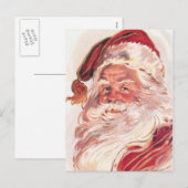 Vintage kerstkerstkerstkerstman feestdagenkaart (Voorkant / Achterkant)