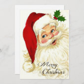 Vintage kerstkerstkerstkerstman feestdagenkaart (Voorkant / Achterkant)