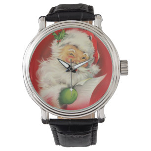 Vintage kerstkerstkerstkerstman horloge