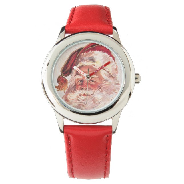 Vintage kerstkerstkerstkerstman horloge (Voorkant)