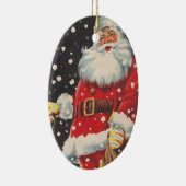 Vintage kerstkerstkerstkerstman keramisch ornament (Rechts)