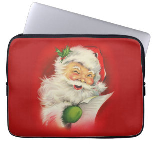Vintage kerstkerstkerstkerstman laptop sleeve