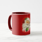 Vintage kerstkerstkerstkerstman mok (Voorkant links)