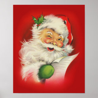 Vintage kerstkerstkerstkerstman poster