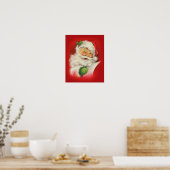 Vintage kerstkerstkerstkerstman poster (Keuken)