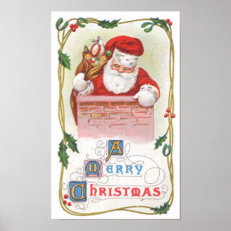 Vintage kerstkerstkerstkerstman poster