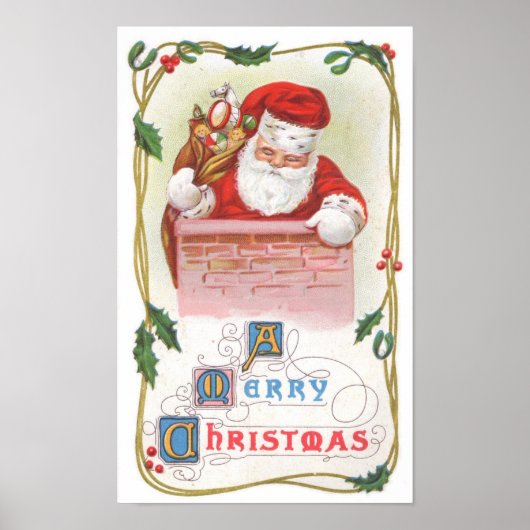 Vintage kerstkerstkerstkerstman poster (Voorkant)