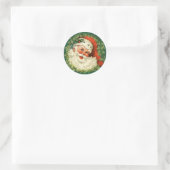Vintage kerstkerstkerstkerstman ronde sticker (Tas)