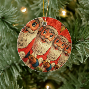 Vintage-kerstkerstkerstpapier Keramisch Ornament