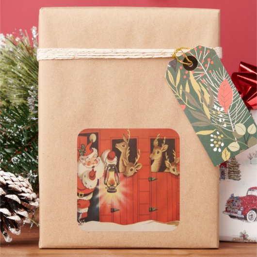 Vintage kerstkerstkerstrendierfeestdag sticker (Feestdagen)