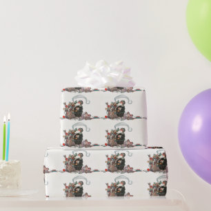 Vintage kerstkerstmankerklei cadeaupapier