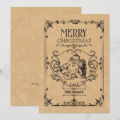 Vintage kerstkerstmankerklei feestdagenkaart (Voorkant / Achterkant)