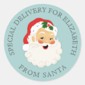 Vintage kerstkerstmis ronde sticker (Voorkant)