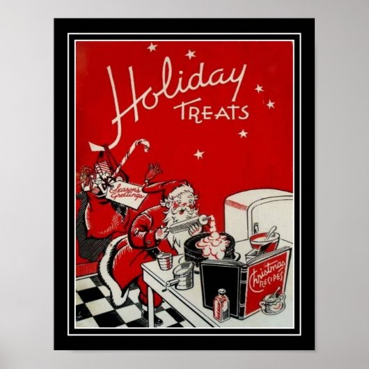 Vintage kerstkeuken 11x14 afdrukken poster (Voorkant)