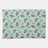 Vintage-kerstkeukenhanddoeken Theedoek (Horizontaal)