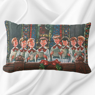 Vintage kerstkinderen die Choir zingen in de kerk Kussen