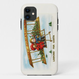 Vintage kerstkinderen die op zoek zijn naar de ker iPhone 11 hoesje