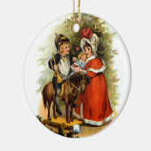 Vintage kerstkinderen keramisch ornament (Links)