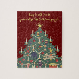 Vintage kerstkinderen rond een gedecorreerde boom legpuzzel