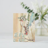 Vintage kerstkledij feestdagenkaart (Staand voorkant)