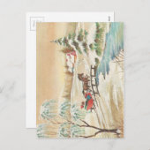 Vintage kerstkledij feestdagenkaart (Voorkant / Achterkant)