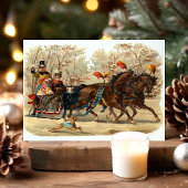 Vintage kerstkledij feestdagenkaart