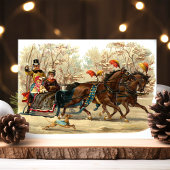 Vintage kerstkledij feestdagenkaart