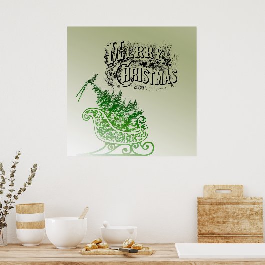 Vintage kerstkledij poster (Keuken)