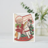 Vintage-kerstkleindoekaart Feestdagenkaart (Staand voorkant)