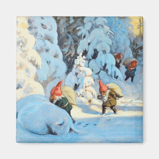 Vintage kerstkleppen Cadeaus Magneet (Voorkant)