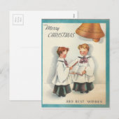 Vintage kerstkoeriersdienst feestdagenkaart (Voorkant / Achterkant)