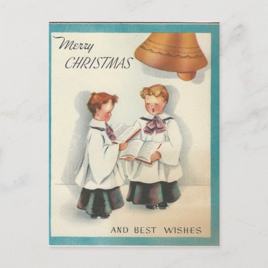 Vintage kerstkoeriersdienst feestdagenkaart (Voorkant)