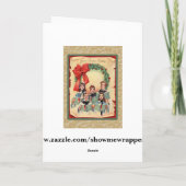 Vintage kerstkoor feestdagen kaart (Achterkant)