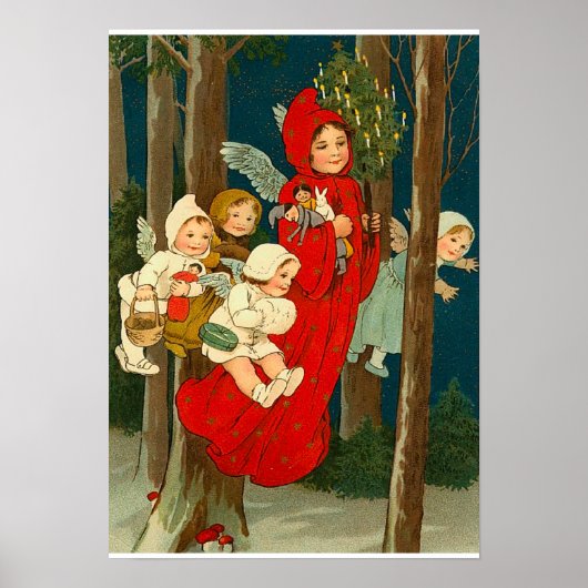 Vintage-kerstkrits Poster (Voorkant)