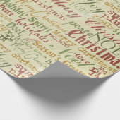 Vintage-kerstkunst Cadeaupapier (Hoek)