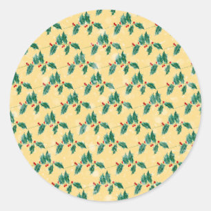 Vintage kerstkunst ronde sticker