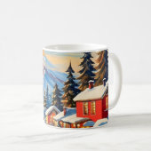 vintage kerstlandschap mok (Voorkant rechts)