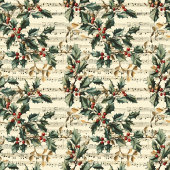 Vintage kerstliederen & holly berry tafelkleed