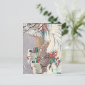 Vintage Kerstmail Feestdagenkaart (Staand voorkant)