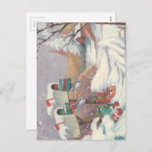 Vintage Kerstmail Feestdagenkaart (Voorkant / Achterkant)