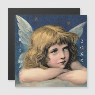 Vintage kerstman Angel White Wings Indigo