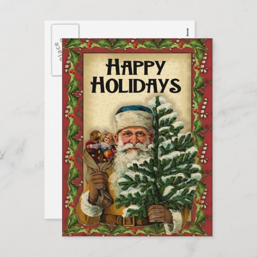 Vintage Kerstman: Briefkaarten (Voorkant / Achterkant)