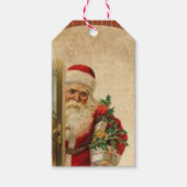 Vintage kerstman cadeau Label Cadeaulabel (Voorkant)