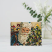 Vintage Kerstman Claus prettige feestdagen (Staand voorkant)