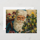 Vintage Kerstman Claus prettige feestdagen (Voorkant / Achterkant)